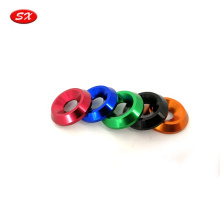 Custom various shape conical color anodized aluminum washers